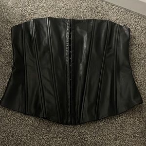 Black Leather Zara Corset